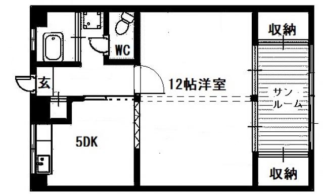 木谷ビル(1SDK/4階)の間取り写真
