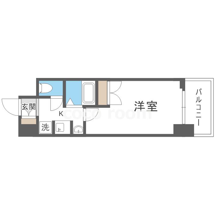 ラナップスクエア天満プライム(1K/4階)の間取り写真