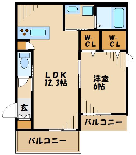 メゾンSH-I(1LDK/2階)の間取り写真