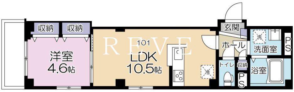 グリーンガーデンヨツヤ(1LDK/1階)の間取り写真