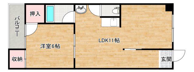 スカイハイツ中野(1LDK/3階)の間取り写真