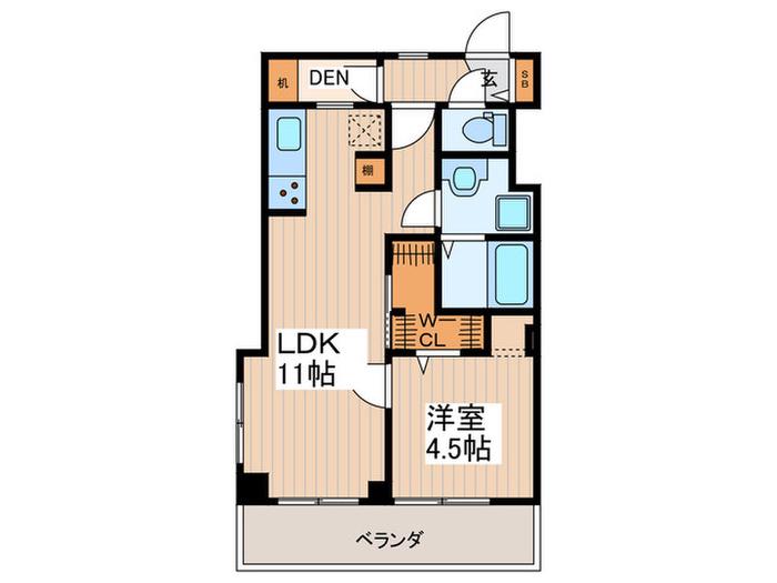 西荻ニュースカイマンション(1LDK/5階)の間取り写真