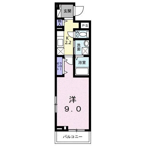 ラフレシール・ヴァン(1K/2階)の間取り写真
