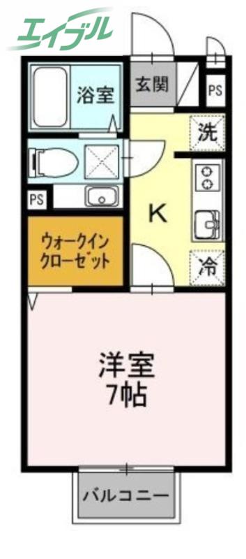 ルミエール8(1K/2階)の間取り写真