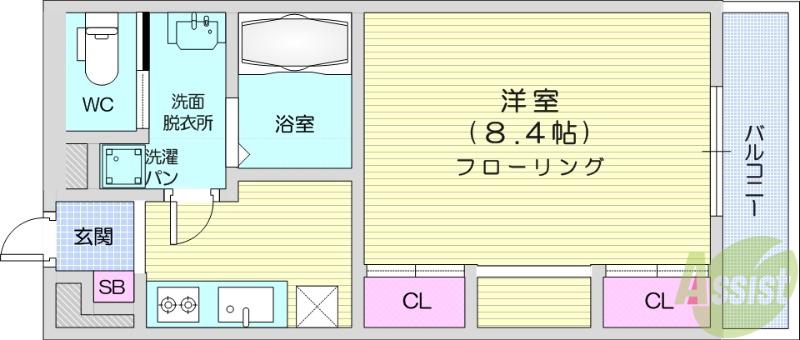 リオレ南小泉(1K/2階)の間取り写真