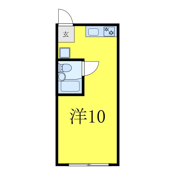 パラゼット区役所 I(ワンルーム/1階)の間取り写真