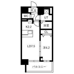 メイクスアート黒川(1LDK/11階)の間取り写真