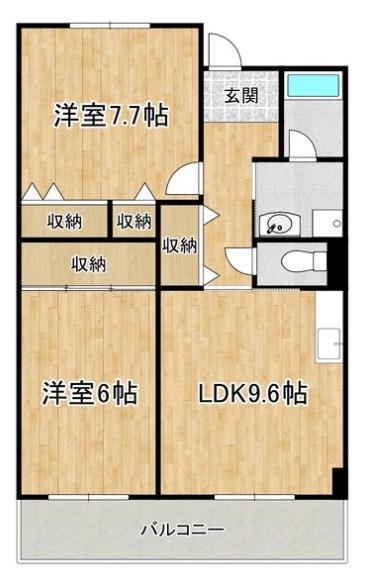 I CUBE南千里(2LDK/4階)の間取り写真
