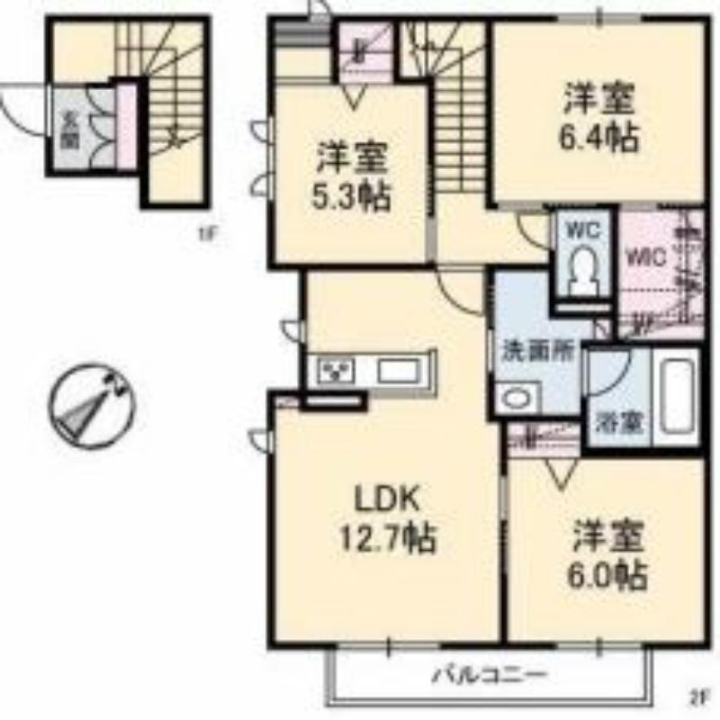アドリーム(3LDK/2階)の間取り写真