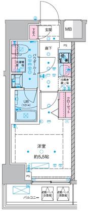 GENOVIA西川口III(1K/4階)の間取り写真