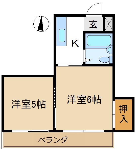 レジデンス三沢(2K/3階)の間取り写真