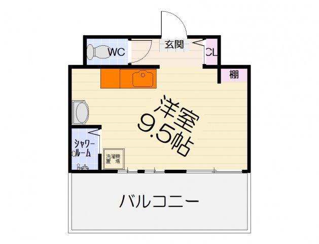 ユウパレス和泉府中V(ワンルーム/2階)の間取り写真