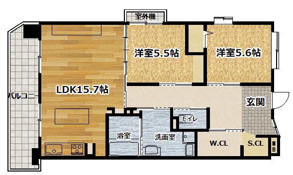ソブレ京都・伏見(2LDK/6階)の間取り写真