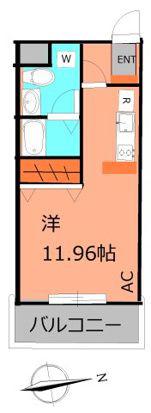 栗山ヴィレッジ(ワンルーム/2階)の間取り写真