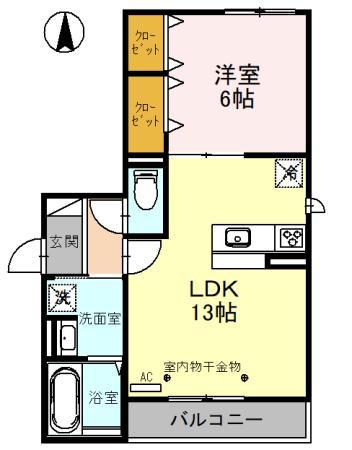 DAIWA CITY TAKATSUKI(1LDK/3階)の間取り写真