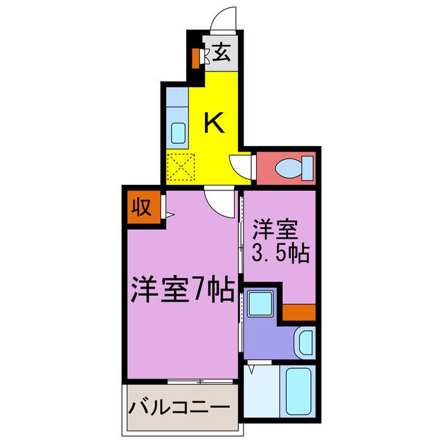 エスペランサII・III(1SK/1階)の間取り写真