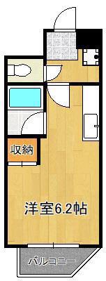 ベルガ中津口(ワンルーム/9階)の間取り写真