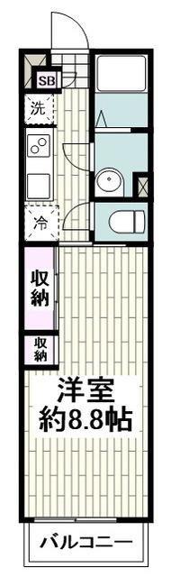 リブリ・西谷駅前(1K/2階)の間取り写真