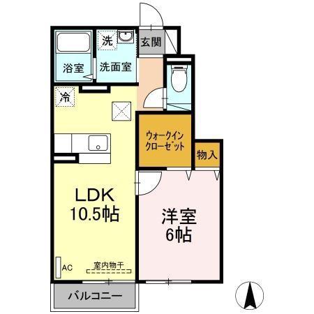 メイユールMSII(1LDK/1階)の間取り写真