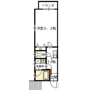 アリヴィオ東苑(1K/2階)の間取り写真