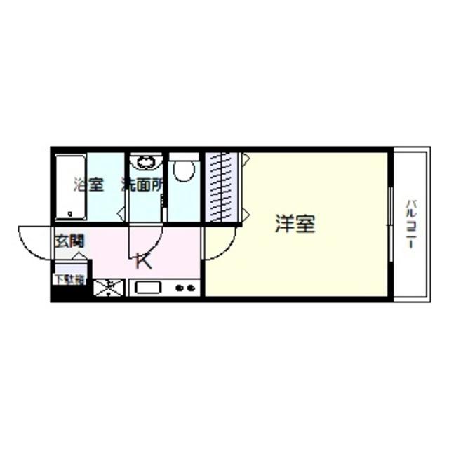 CASA七道(1K/3階)の間取り写真