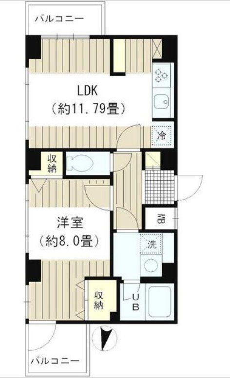 カラーズガーデン(1LDK/2階)の間取り写真