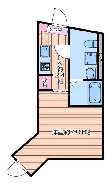 町屋PRIMECOURT(ワンルーム/2階)の間取り写真