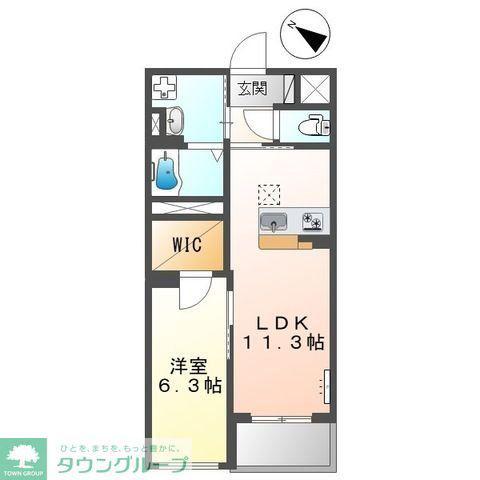 グリーンシャトー(1LDK/3階)の間取り写真
