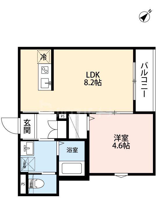 RH 幕張(1LDK/2階)の間取り写真
