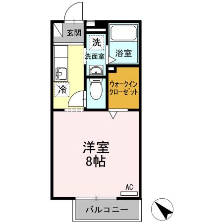 シティベルIYODA A(1K/1階)の間取り写真