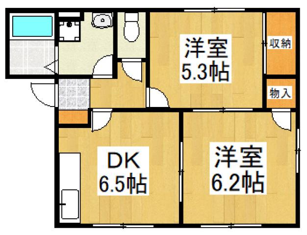 アーバンライフ(2DK/1階)の間取り写真