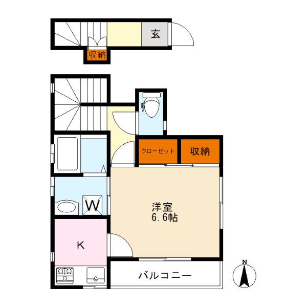 フラワーハイツ(1K/2階)の間取り写真