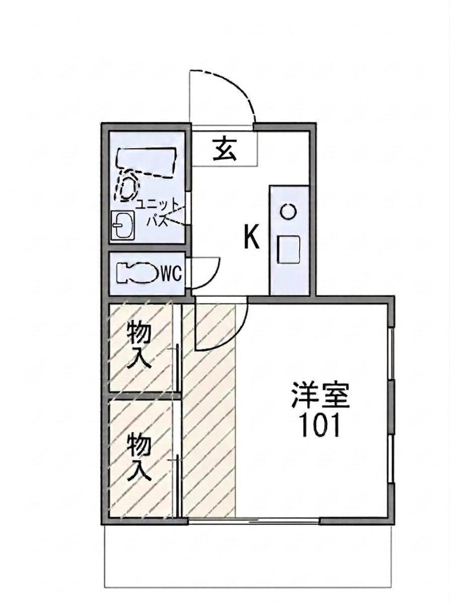 リブレス八木崎(1K/1階)の間取り写真