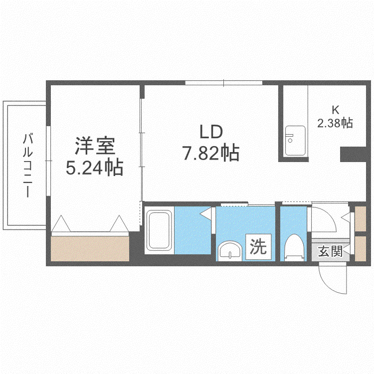 LILAC壱番館(1LDK/3階)の間取り写真