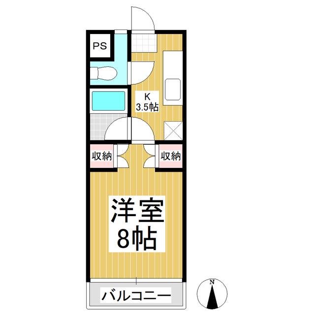 エスタシオン(1K/3階)の間取り写真