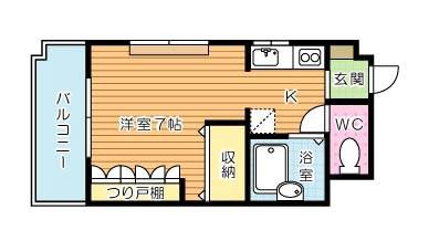 GRACE下富野(1K/3階)の間取り写真