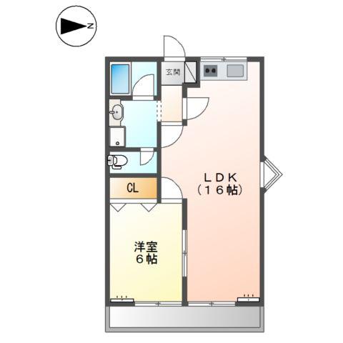 ソレイユ新舞子(1LDK/2階)の間取り写真