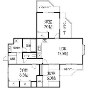 GRAN PINO 伏見桃山(3LDK/2階)の間取り写真