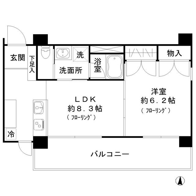 VIZAVI(1LDK/2階)の間取り写真