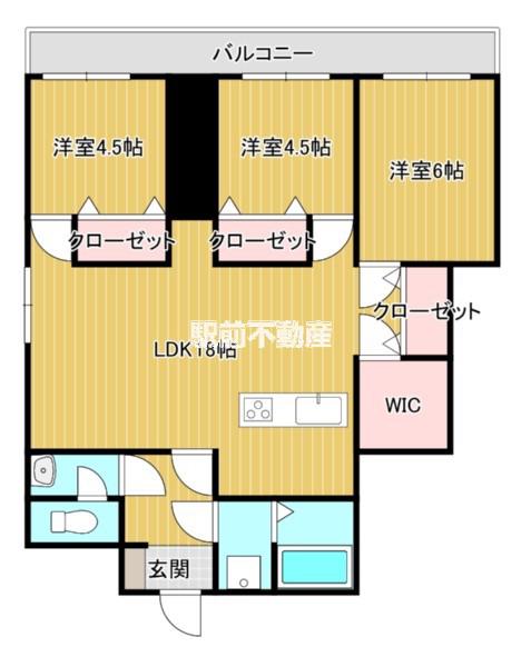 フォーレI(3LDK/6階)の間取り写真