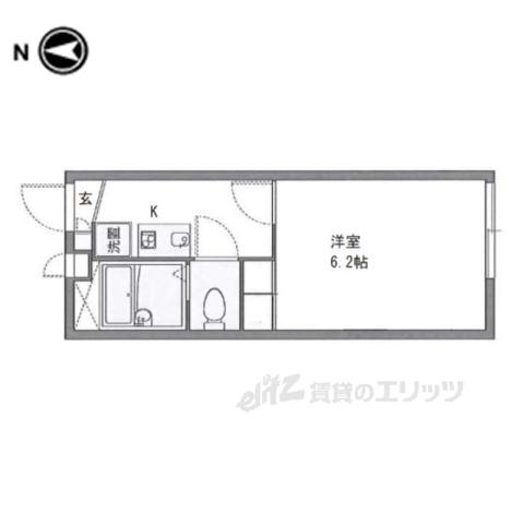 レオパレスビレック(1K/1階)の間取り写真