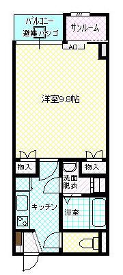 オーベルA・R・I(1K/2階)の間取り写真