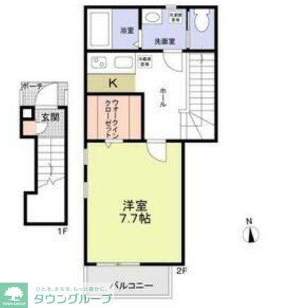 JR中央線 高円寺駅 徒歩10分 2階建 築10年(1K/2階)の間取り写真