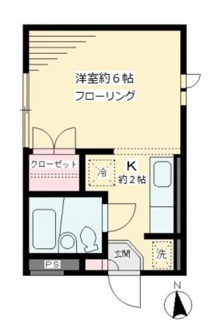 フレグラント.オリーブ(1K/1階)の間取り写真
