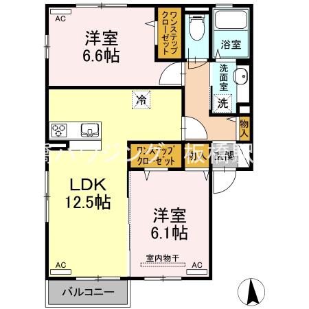 アリーズ浮間(2LDK/2階)の間取り写真