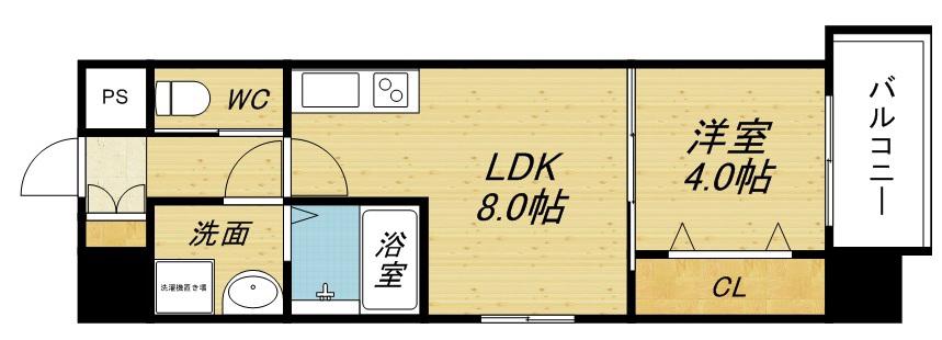 ライフステージ江坂南(1LDK/6階)の間取り写真