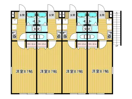 プレミア高尾(1K/1階)の間取り写真