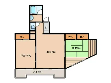 シャンボール第2新大阪(2LDK/3階)の間取り写真