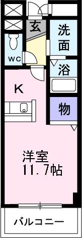 ジュネス(1K/3階)の間取り写真