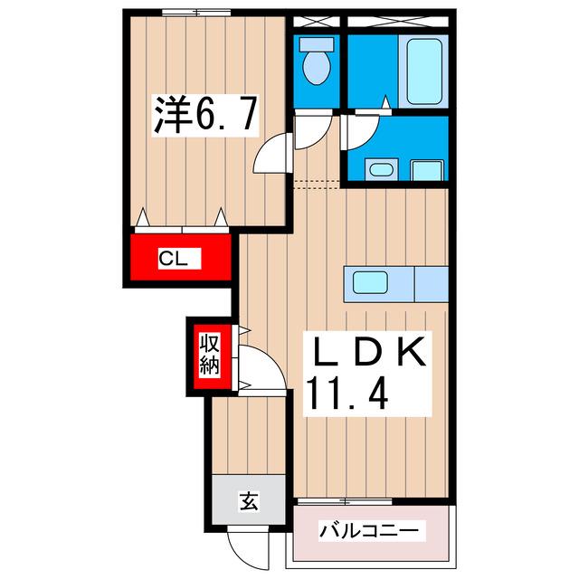 LA VITA(1LDK/1階)の間取り写真